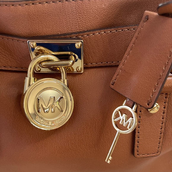 Michael Kors Bags Michael Kors Lock And Key Large Leather Satchel